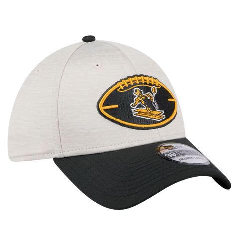 Pittsburgh Steelers New Era 39THIRTY Vintage Logo Stretch Fit - Cream