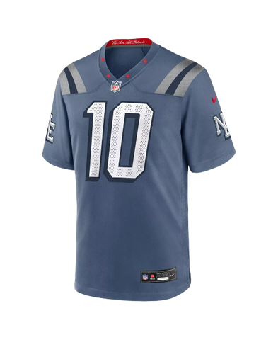 New England Patriots Drake Maye NFL Rivalries Nike Game Jersey - Storm Blue