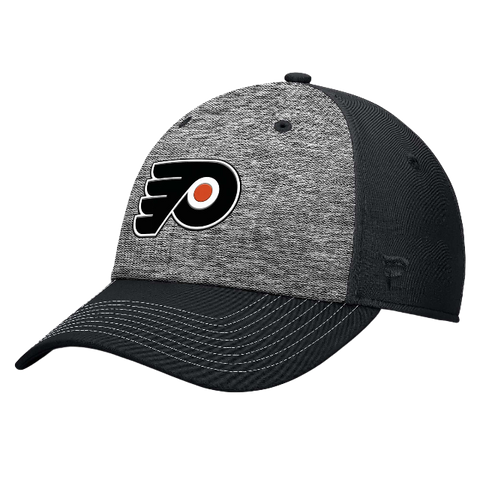 Philadelphia Flyers Top Shelf Stretch Fit Hat - Heather Gray & Black