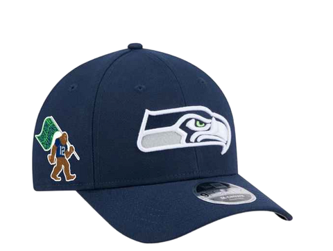 Seattle Seahawks Super Bowl LX Champions Sasquatch Side-Patch 9FORTY M-Crown Snapback - Navy