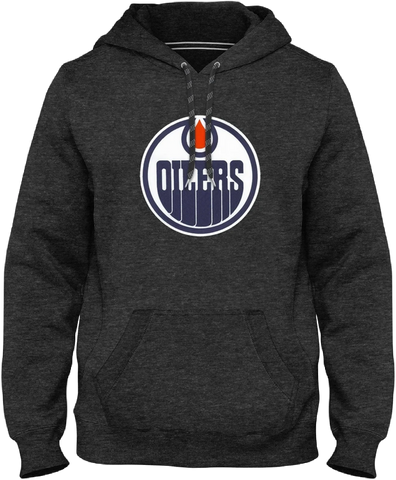 Edmonton Oilers Twill Logo Hoodie - Charcoal