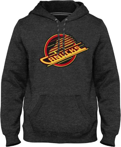 Vancouver Canucks Skate Logo Twill Logo Hoodie - Charcoal