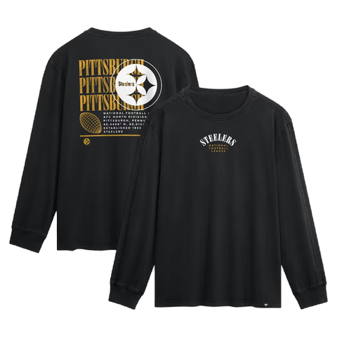 Pittsburgh Steelers Fanatics Fullback Drive Long Sleeve Fashion Top - Black