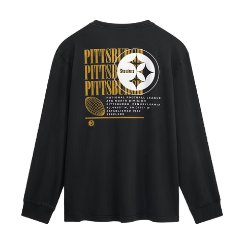 Pittsburgh Steelers Fanatics Fullback Drive Long Sleeve Fashion Top - Black