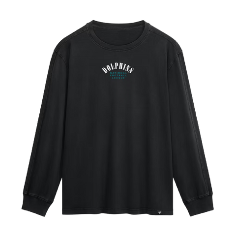 Miami Dolphins Fanatics Fullback Drive Long Sleeve Fashion Top - Black
