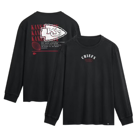 Kansas City Chiefs Fanatics Fullback Drive Long Sleeve Fashion Top - Black
