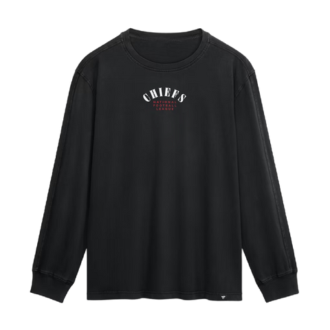 Kansas City Chiefs Fanatics Fullback Drive Long Sleeve Fashion Top - Black