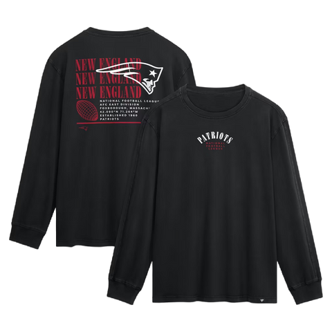 New England Patriots Fanatics Fullback Drive Long Sleeve Fashion Top - Black