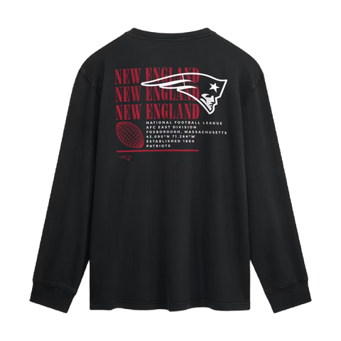New England Patriots Fanatics Fullback Drive Long Sleeve Fashion Top - Black