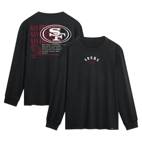 San Francisco 49ers Fanatics Fullback Drive Long Sleeve Fashion Top - Black