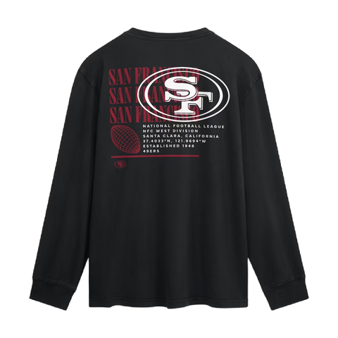 San Francisco 49ers Fanatics Fullback Drive Long Sleeve Fashion Top - Black