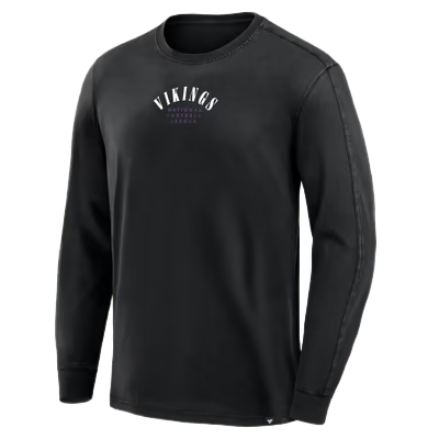 Minnesota Vikings Fanatics Fullback Drive Long Sleeve Fashion Top - Black