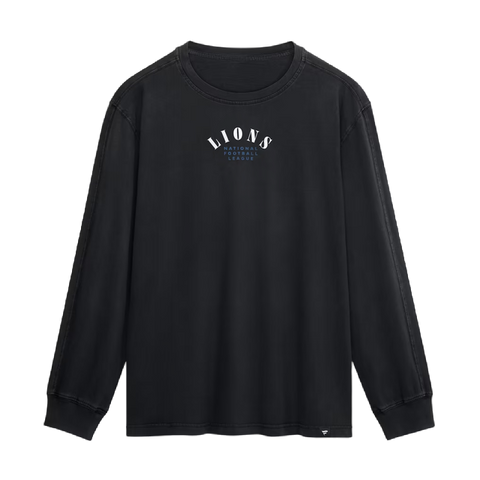 Detroit Lions Fanatics Fullback Drive Long Sleeve Fashion Top - Black