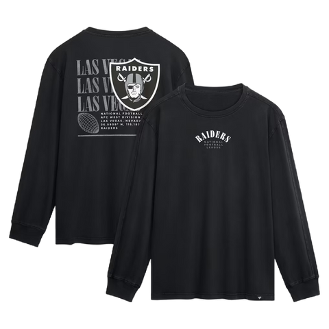 Las Vegas Raiders Fanatics Fullback Drive Long Sleeve Fashion Top - Black