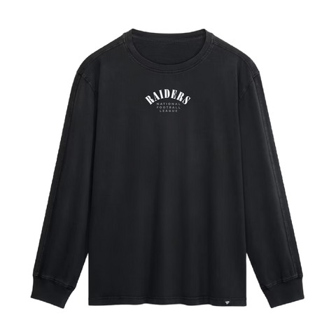Las Vegas Raiders Fanatics Fullback Drive Long Sleeve Fashion Top - Black