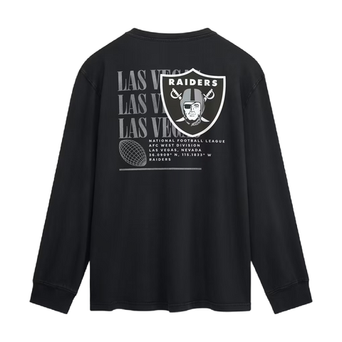 Las Vegas Raiders Fanatics Fullback Drive Long Sleeve Fashion Top - Black