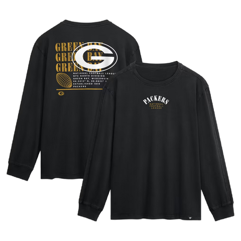 Green Bay Packers Fanatics Fullback Drive Long Sleeve Fashion Top - Black