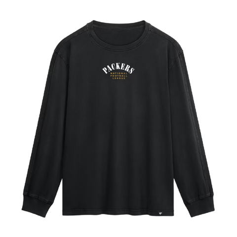 Green Bay Packers Fanatics Fullback Drive Long Sleeve Fashion Top - Black