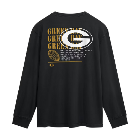 Green Bay Packers Fanatics Fullback Drive Long Sleeve Fashion Top - Black