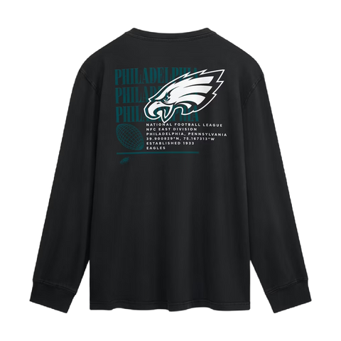 Philadelphia Eagles Fanatics Fullback Drive Long Sleeve Fashion Top - Black