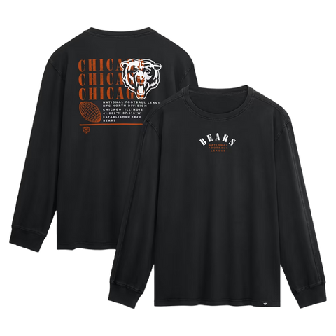 Chicago Bears Fanatics Fullback Drive Long Sleeve Fashion Top - Black