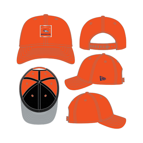 Denver Broncos Technical M-Crown 9FORTY Adjustable One Size Hat - Orange