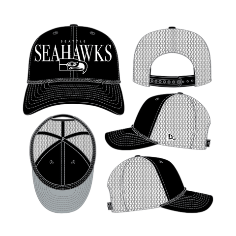 Seattle Seahawks New Era 9SEVENTY Tonal Rope Stretch-Snap Trucker Hat - Black