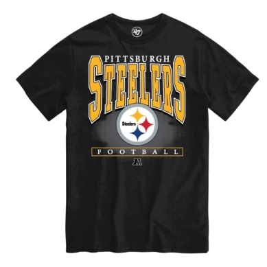 Pittsburgh Steelers '47 Brand Hot Corner Tee Shirt - Black