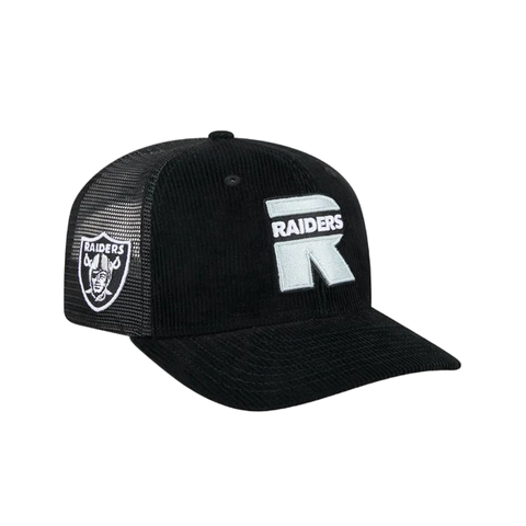 Las Vegas Raiders New Era 9SEVENTY Stretch-Snap Deceptor Letter Logo Trucker Hat - Black