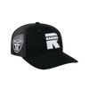 Las Vegas Raiders New Era 9SEVENTY Stretch-Snap Deceptor Letter Logo Trucker Hat - Black