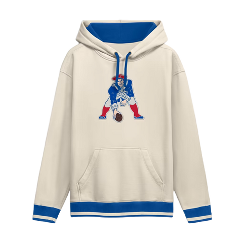 New England Patriots Vintage Logo Fanatics Thick Fleece Hoodie - Cream