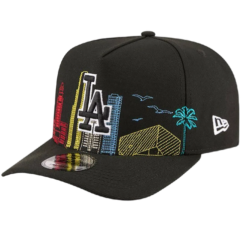 Los Angeles Dodgers Skyline New Era 9FIFTY A-Frame Snapback Hat - Black