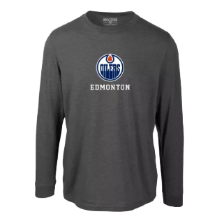 Edmonton Oilers Long Sleeve Levelwear Hometown Tee - Gray