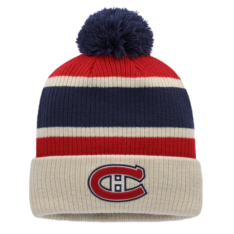 Montreal Canadiens Fanatics NHL Heritage Classic Toque with Pom - Cream