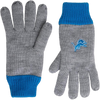 Detroit Lions Polyester Double Lined Winter Gloves One Size Fits Most - Gray