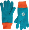 Miami Dolphins Polyester Double Lined Winter Gloves One Size Fits Most - Aqua