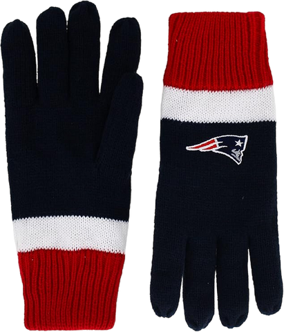 New England Patriots Polyester Double Lined Winter Gloves One Size Fits Most - Midnight Navy
