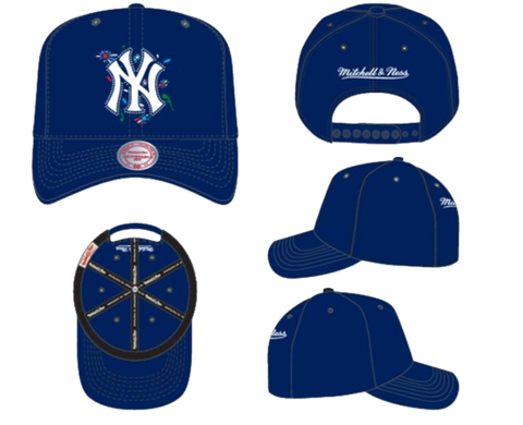 New York Yankees Mitchell & Ness Day of the Dead Pro Crown Snapback - Navy