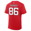 New Jersey Devils Jack Hughes #86 Player Tee - Red