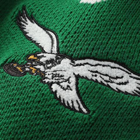 Philadelphia Eagles Mitchell & Ness Head Coach Sweater - Kelly Green