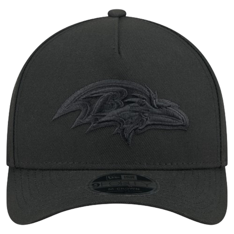 Baltimore Ravens M-Crown 9FORTY Adjustable One Size Hat - Black on Black