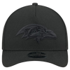 Baltimore Ravens M-Crown 9FORTY Adjustable One Size Hat - Black on Black