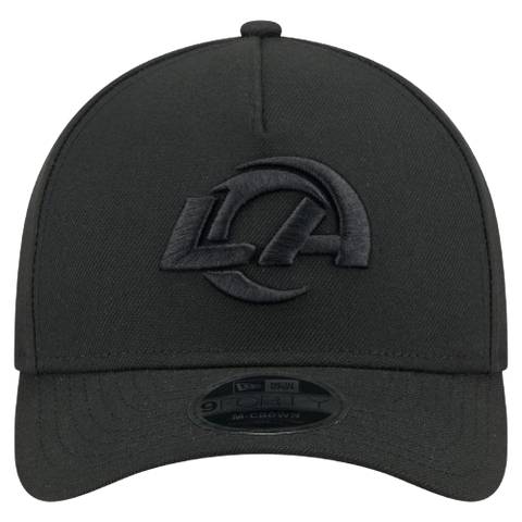Los Angeles Rams M-Crown 9FORTY Adjustable One Size Hat - Black on Black