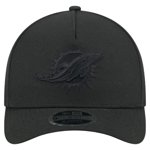 Miami Dolphins M-Crown 9FORTY Adjustable One Size Hat - Black on Black