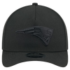 New England Patriots M-Crown 9FORTY Adjustable One Size Hat - Black on Black