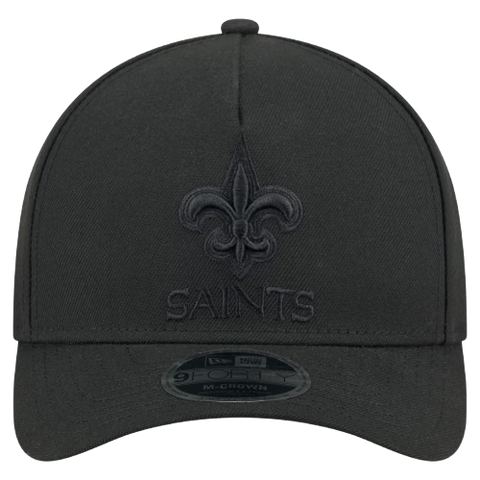New Orleans Saints M-Crown 9FORTY Adjustable One Size Hat - Black on Black