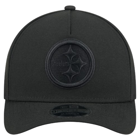 Pittsburgh Steelers M-Crown 9FORTY Adjustable One Size Hat - Black on Black