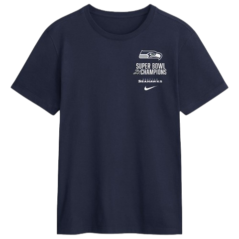 Seattle Seahawks Nike Two-Time Super Bowl Champions Downtown Ring Club T-Shirt - Navy