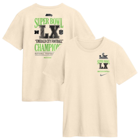 Seattle Seahawks Nike Super Bowl LX Champions Long Ball T-Shirt - Beige