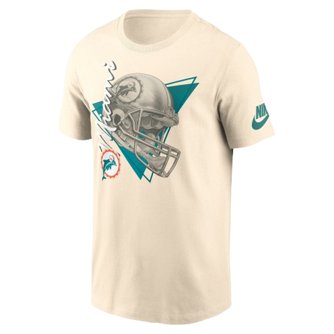 Miami Dolphins Rewind Essential Cotton T-Shirt - Beige